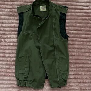 Women XS Green Sleeveless Utility Vest